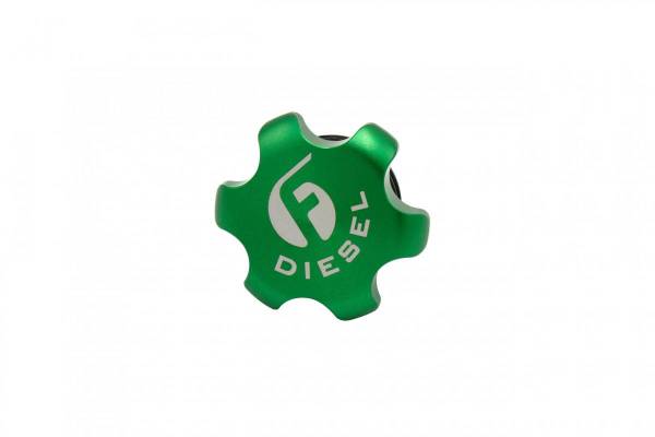 Fleece Performance - Green Anodized Billet Fuel Cap For 2013-2018 Cummins Fleece Performance