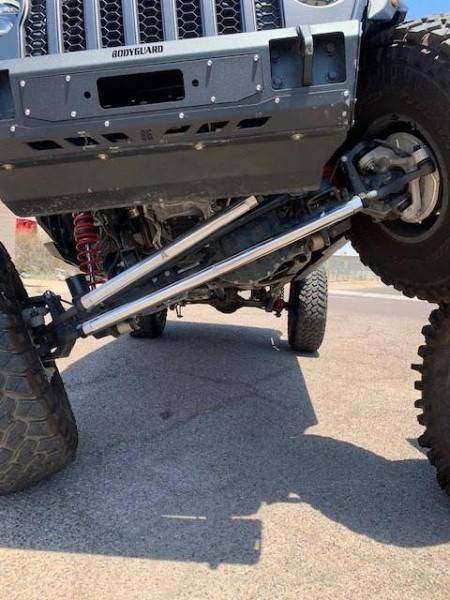 Apex Chassis - Apex Chassis Heavy Duty 2.5 Ton Tie Rod & Drag Link Assembly in Black Anodized Aluminum Fits: 19-22 Jeep Gladiator JT 18-22 Jeep Wrangler JL. Note: This FLIP kit fits a Dana 44 axle with a lift exceeding 4.5 inches. Requires drilling the knuckle.