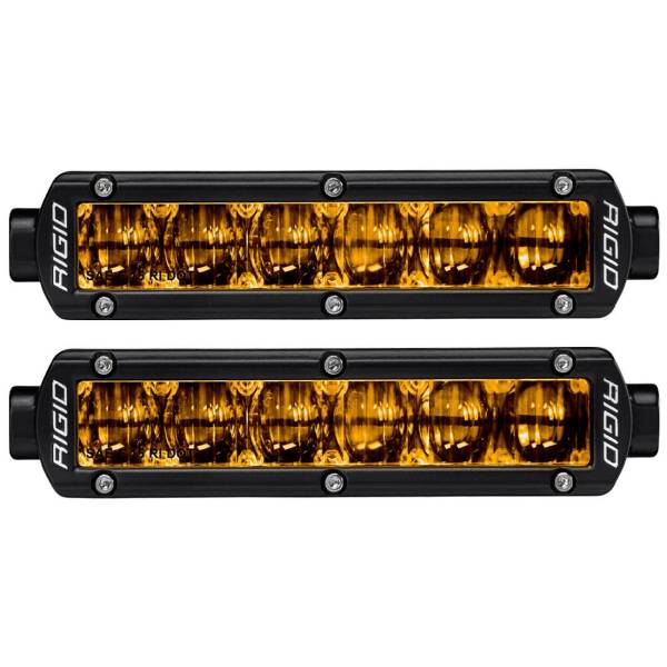 Rigid Industries - SAE J583 Compliant Selective Yellow Fog Light Pair Sr-Series Pro 6 Inch Street Legal Surface Mount Rigid Industries