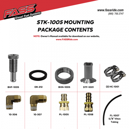 FASS - FASS STK1005 Diesel Fuel Bulkhead and Viton Suction Tube Kit