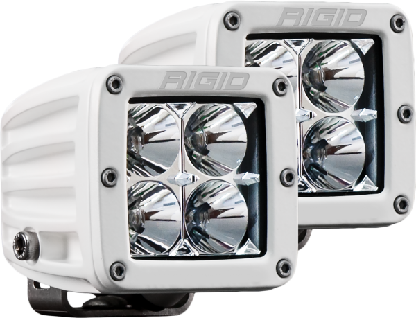 Rigid Industries - Hybrid Flood Surface Mount White Housing Pair D-Series Pro RIGID Industries