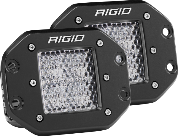 Rigid Industries - Diffused Flush Mount Black Pair D-Series Pro RIGID Industries