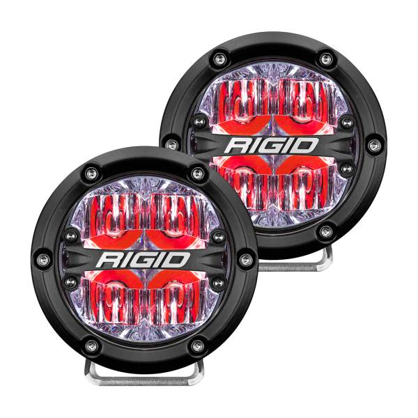 Rigid Industries - 360-Series 4 Inch Led Off-Road Drive Beam Red Backlight Pair RIGID Industries