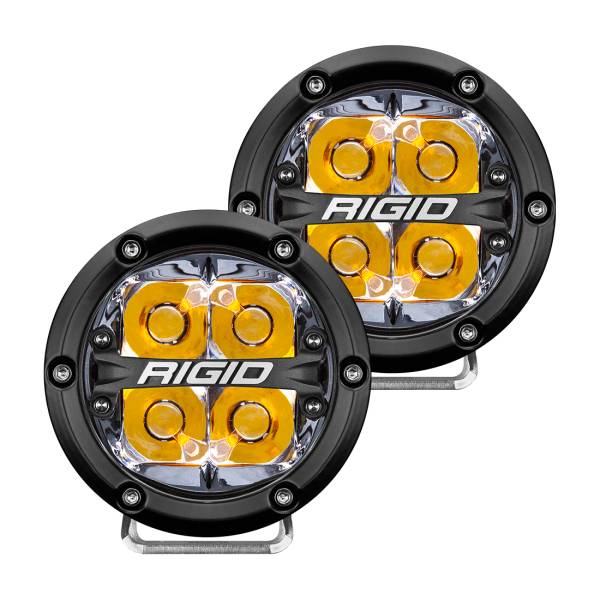 Rigid Industries - 360-Series 4 Inch Led Off-Road Spot Beam Amber Backlight Pair RIGID Industries