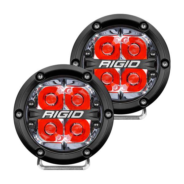 Rigid Industries - 360-Series 4 Inch Led Off-Road Spot Beam Red Backlight Pair RIGID Industries