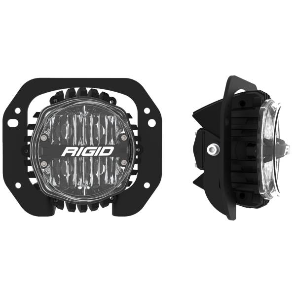 Rigid Industries - Jeep JL/Gladiator Bumper Fog Mount Kit For 18-Pres Jeep JL Rubicon/Gladiator 1 Piece Plastic With 360-Series 4.0 Inch SAE White Lights RIGID Industries