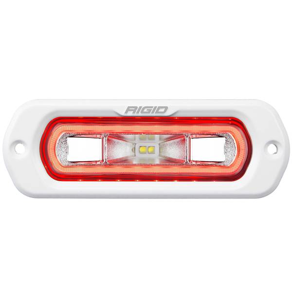 Rigid Industries - SR-L Series Marine Spreader Pod 2 Wire Flush Mount White With Red Halo RIGID Industries