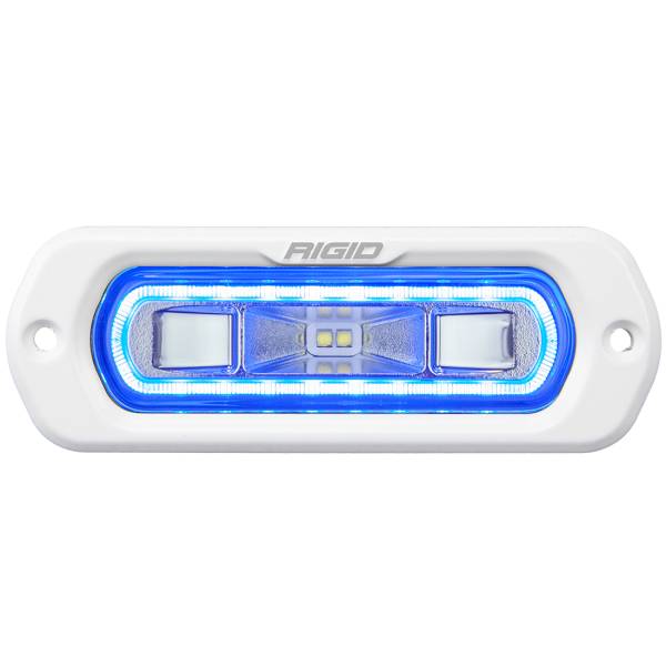 Rigid Industries - SR-L Series Marine Spreader Pod 2 Wire Flush Mount White With Blue Halo RIGID Industries