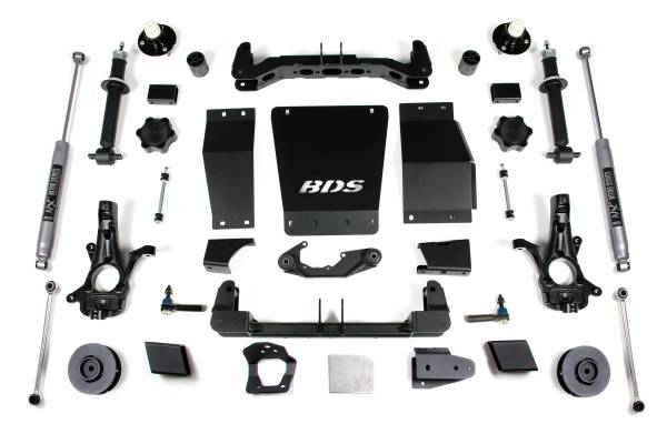 BDS Suspension - 4 Inch Lift Kit Chevy/GMC Suburban Tahoe Yukon/XL 1500 15-19 4WD Aluminum / Stamped Steel Fox 2.0 Performance