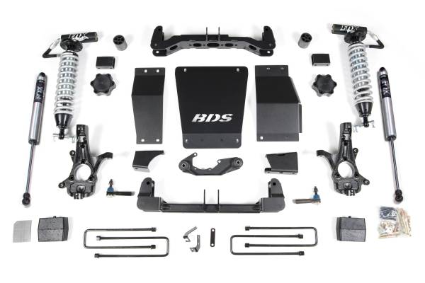 BDS Suspension - 6 Inch Lift Kit FOX 2.5 Coil-Over Silverado/Sierra 1500 14-18 4WD Leaf Springs Aluminum / Stamped Steel Fox 2.5 Performance Shocks