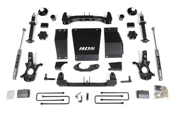 BDS Suspension - 4 Inch Lift Kit Silverado/Sierra 1500 14-18 4WD Leaf Springs Aluminum / Stamped Steel Control Arms NX2 Nitro