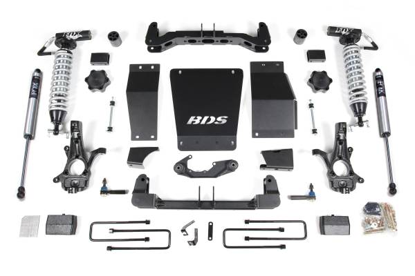 BDS Suspension - 4 Inch Lift Kit FOX 2.5 Coil-Over Silverado/Sierra 1500 14-18 4WD Leaf Springs Aluminum / Stamped Steel Fox 2.5 Performance Shocks