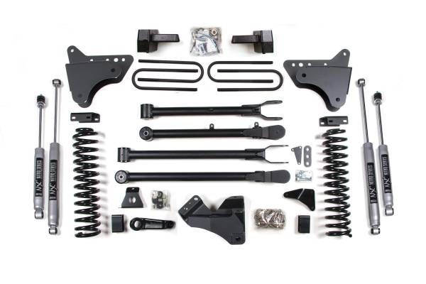 BDS Suspension - 4 Inch Lift Kit w/ 4-Link Ford F250/F350 Super Duty 05-07 4WD Diesel Leaf Springs NX2 Nitro