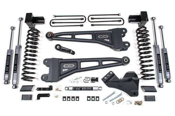 BDS Suspension - 5 Inch Lift Kit w/ Radius Arm Ford F250/F350 Super Duty 23-24 4WD Gas 5 Inch Block with 2 Leaf Main NX2 Nitro