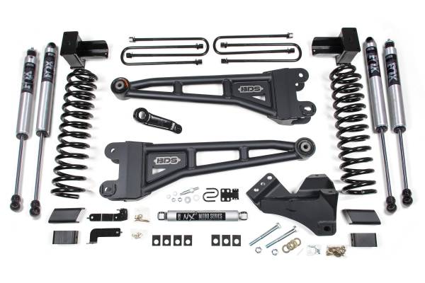 BDS Suspension - 5 Inch Lift Kit w/ Radius Arm Ford F250/F350 Super Duty 23-24 4WD Gas 5 Inch Block With 2 Leaf Main Fox 2.0 Performance