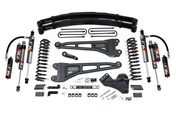 BDS Suspension - 4 Inch Lift Kit w/ Radius Arm Ford F250/F350 Super Duty 17-19 4WD Gas Leaf Springs Fox 2.5 Performance Elite Shocks