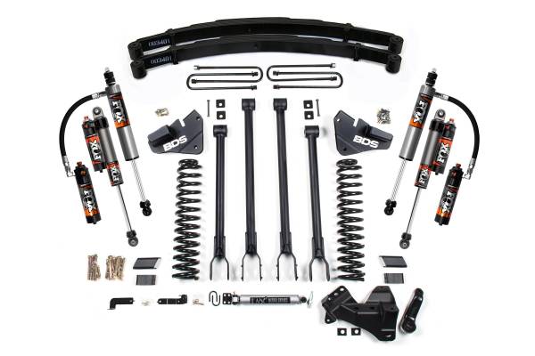 BDS Suspension - 4 Inch Lift Kit 4-Link Conversion Ford F250 / F350 Super Duty 17-19 4WD Gas Leaf Springs Fox 2.5 Performance Elite Shocks