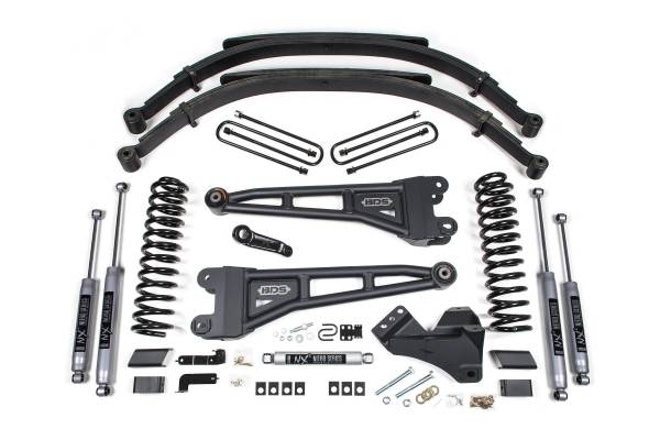 BDS Suspension - 5 Inch Lift Kit w/ Radius Arm Ford F250/F350 Super Duty 23-24 4WD Diesel Leaf Springs NX2 Nitro