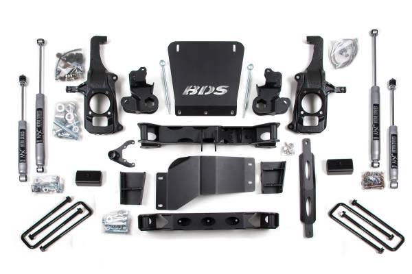 BDS Suspension - 6.5 Inch Lift Kit Silverado/Sierra 2500HD/3500 11-19 2/4WD 3 Inch Block with Overload NX2 Nitro