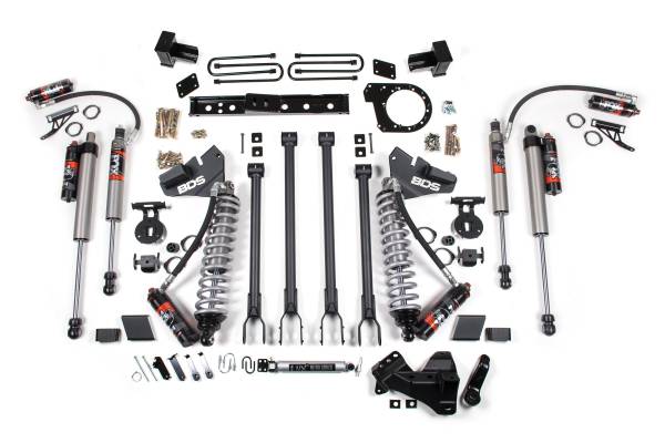 BDS Suspension - 6 Inch Lift Kit w/ 4-Link FOX 2.5 Performance Elite Coil-Over Conversion Ford F250/F350 Super Duty 17-19 4WD Diesel Block Kit