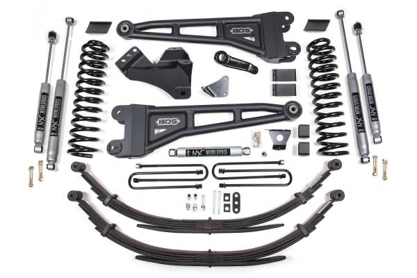 BDS Suspension - 6 Inch Lift Kit w/ Radius Arm Ford F250/F350 Super Duty 08-10 4WD Diesel Leaf Spring NX2 Nitro