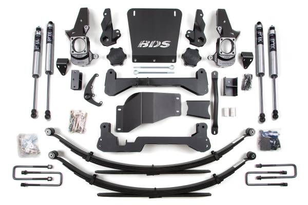 BDS Suspension - 7 Inch Lift Kit Silverado/Sierra 2500HD/3500 01-10 4WD Standard Knuckle Leaf Springs Fox 2.0 Performance