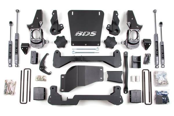 BDS Suspension - 7 Inch Lift Kit Silverado/Sierra 2500HD/3500 01-10 4WD Standard Knuckle 5 Inch Block NX2 Nitro