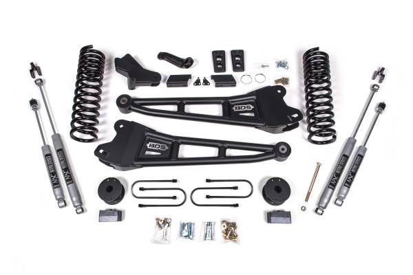 BDS Suspension - 4 Inch Lift Kit w/ Radius Arm Ram 3500 w/ Rear Air Ride 13-18 4WD Gas NX2 Nitro Shocks