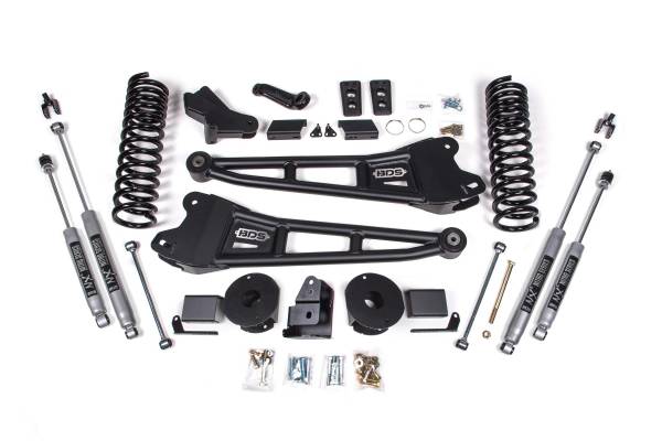 BDS Suspension - 4 Inch Lift Kit w/ Radius Arm Ram 2500 w/ Rear Air Ride 14-18 4WD Gas NX2 Nitro Shocks