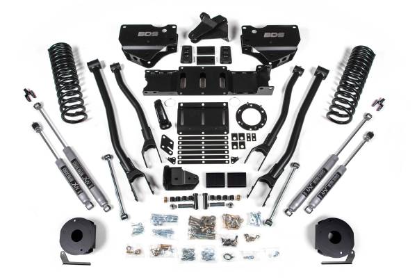 BDS Suspension - 6 Inch Lift Kit w/ 4-Link Ram 2500 w/ Rear Air Ride 19-24 4WD Diesel Fox 2.0 Performance Shocks