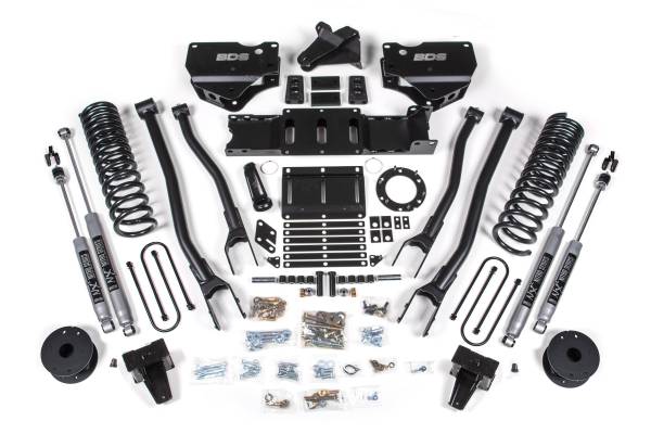 BDS Suspension - 5.5 Inch Lift Kit w/ 4-Link Ram 3500 w/ Rear Air Ride 19-24 4WD Gas NX2 Nitro Shocks