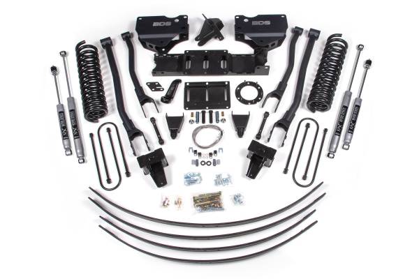 BDS Suspension - 8 Inch Lift Kit w/ 4-Link Ram 3500 19-24 4WD Diesel With Factory Rear Overload Leaf 8 Bolt NX2 Nitro Shocks