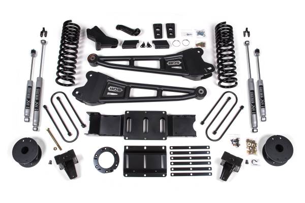 BDS Suspension - 5.5 Inch Lift Kit w/ Radius Arm Ram 3500 w/ Rear Air Ride 19-24 4WD Gas NX2 Nitro Shocks