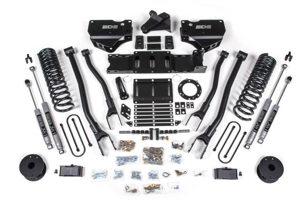 BDS Suspension - 4 Inch Lift Kit w/ 4-Link Ram 3500 w/ Rear Air Ride 19-24 4WD Gas NX2 Nitro Shocks