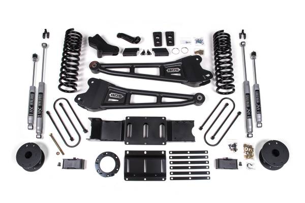 BDS Suspension - 4 Inch Lift Kit w/ Radius Arm Ram 3500 w/ Rear Air Ride 19-24 4WD Gas Nx2 Nitro Shocks