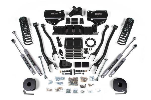 BDS Suspension - 4 Inch Lift Kit w/ 4-Link Ram 2500 w/ Rear Air Ride 19-24 4WD Gas Fox 2.0 Performance Shocks