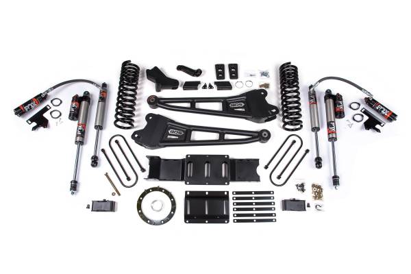 BDS Suspension - 4 Inch Lift Kit w/ Radius Arm 2 Inch Rear Block Ram 3500 19-24 4WD Diesel With Factory Rear Overload Leaf 8 Bolt Fox 2.8 Performance Elite