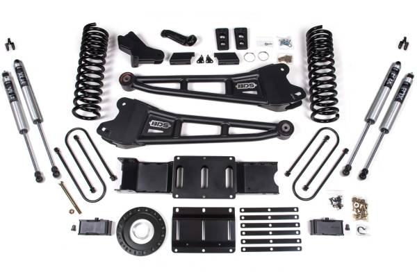 BDS Suspension - 4 Inch Lift Kit w/ Radius Arm 2 Inch Rear Block Ram 3500 19-24 4WD Diesel Without Factory Rear Overload Leaf 6 Bolt Fox 2.0 Performance Shocks