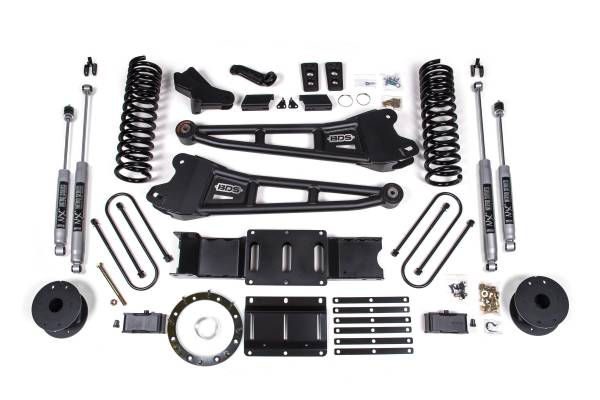 BDS Suspension - 4 Inch Lift Kit w/ Radius Arm Ram 3500 19-23 4WD Gas With Factory Rear Overload Leaf NX2 Nitro Shocks