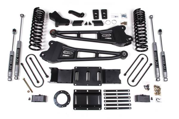 BDS Suspension - 4 Inch Lift Kit w/ Radius Arm Ram 3500 19-24 4WD Gas With Factory Rear Overload Leaf NX2 Nitro Shocks