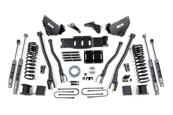 BDS Suspension - 5.5 Inch Lift Kit w/ 4-Link Ram 3500 w/ Rear Air Ride 13-18 4WD Gas NX2 Nitro Shocks