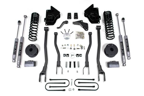 BDS Suspension - 4 Inch Lift Kit w/ 4-Link Ram 3500 w/ Rear Air Ride 13-18 4WD Gas NX2 Nitro Shocks