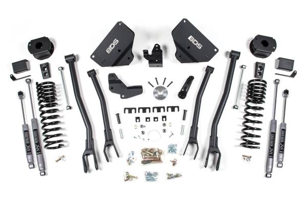 BDS Suspension - 4 Inch Lift Kit w/ 4-Link Ram 2500 w/ Rear Air Ride 14-18 4WD Gas NX2 Nitro Shocks