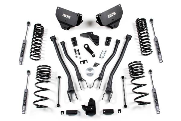 BDS Suspension - 4 Inch Lift Kit w/ 4-Link Ram 2500 14-18 4WD Diesel Fox 2.5 Performance Elite Shocks