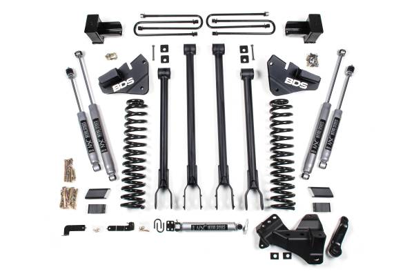 BDS Suspension - 4 Inch Lift Kit w/ 4-Link Ford F350 Super Duty DRW 17-19 4WD Gas NX2 Nitro Shocks