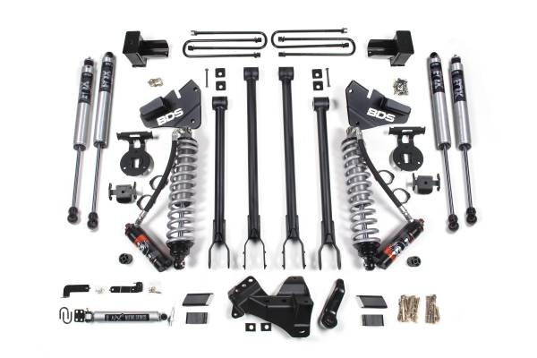 BDS Suspension - 4 Inch Lift Kit w/ 4-Link FOX 2.5 Performance Elite Coil-Over Conversion Ford F350 Super Duty DRW 20-22 4WD Diesel