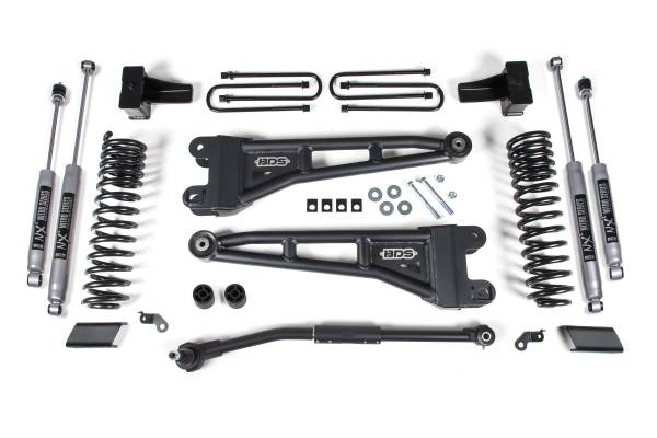 BDS Suspension - 2.5 Inch Lift Kit w/ Radius Arm Ford F250/F350 Super Duty 17-19 4WD Diesel NX2 Nitro Shocks