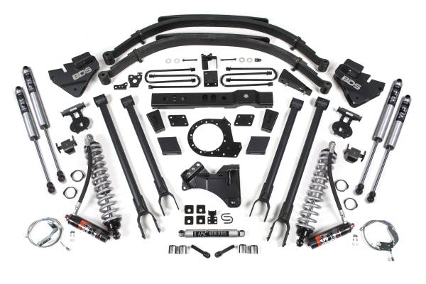 BDS Suspension - 8 Inch Lift Kit w/ 4-Link FOX 2.5 Performance Elite Coil-Over Conversion Ford F250/F350 Super Duty 17-19 4WD Diesel