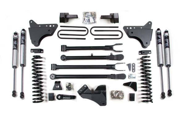 BDS Suspension - 6 Inch Lift Kit w/ 4-Link Ford F250/F350 Super Duty 08-10 4WD Gas Block Without Factory Overload FOX 2.0 Performance