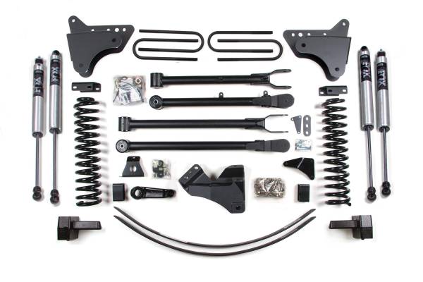 BDS Suspension - 6 Inch Lift Kit w/ 4-Link Ford F250/F350 Super Duty 05-07 4WD Diesel 3 Inch Block Plus Add A Leaf Without Overload FOX 2.0 Performance